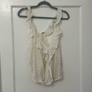Ivory free people eyelet tank top